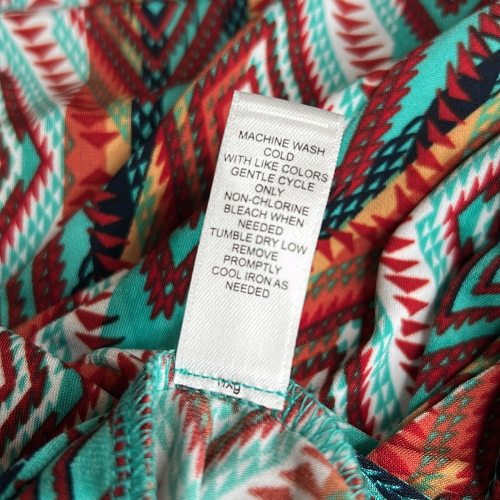 Cato Multicolor Diamond Pattern Pant with Wide Leg, Cropped, Elastic Waist, Sz L - Picture 2 of 7